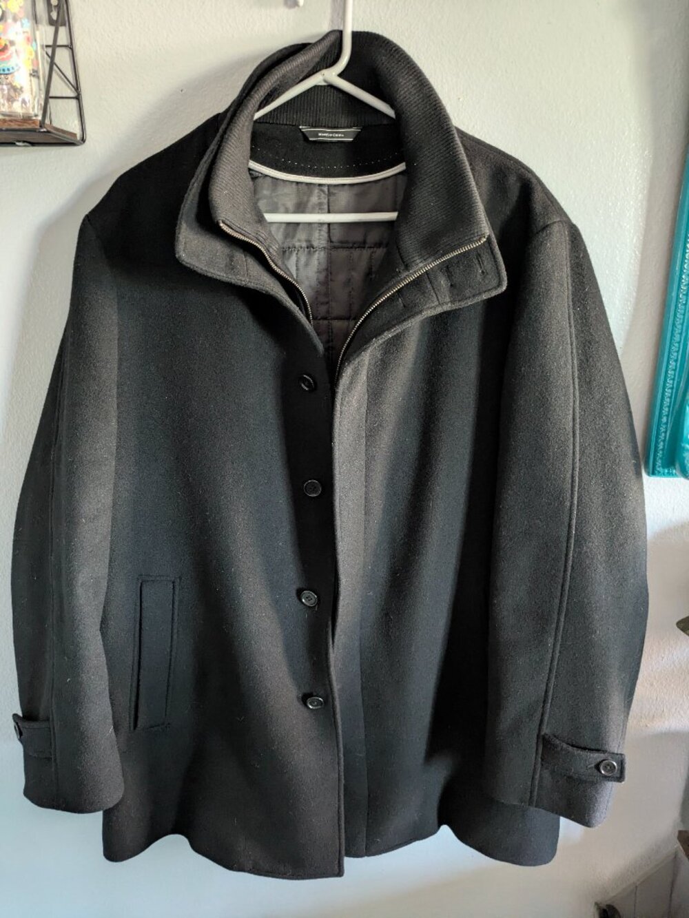 Cardinal Of Canada Black Luxury Collection Men's Coat Jacket 100% Wool Size XL